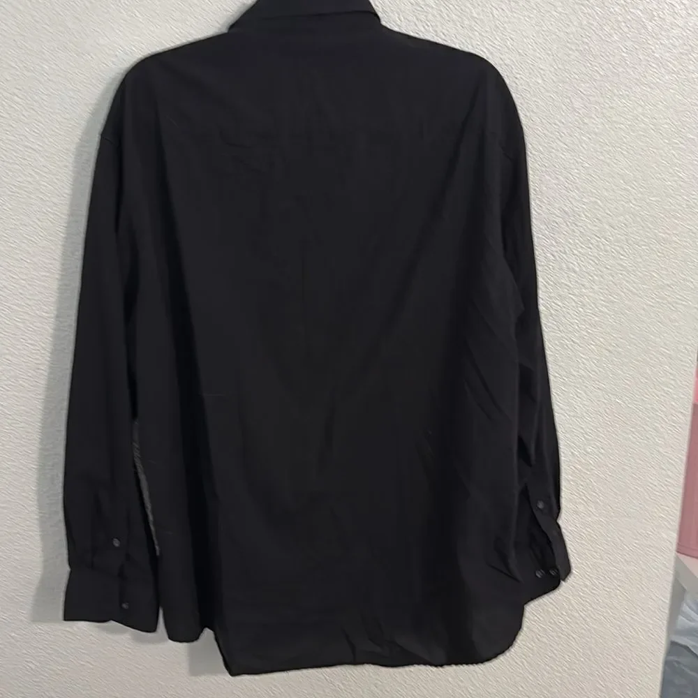 Alfani- Regular fit- solid black button down- Size XL 17.5